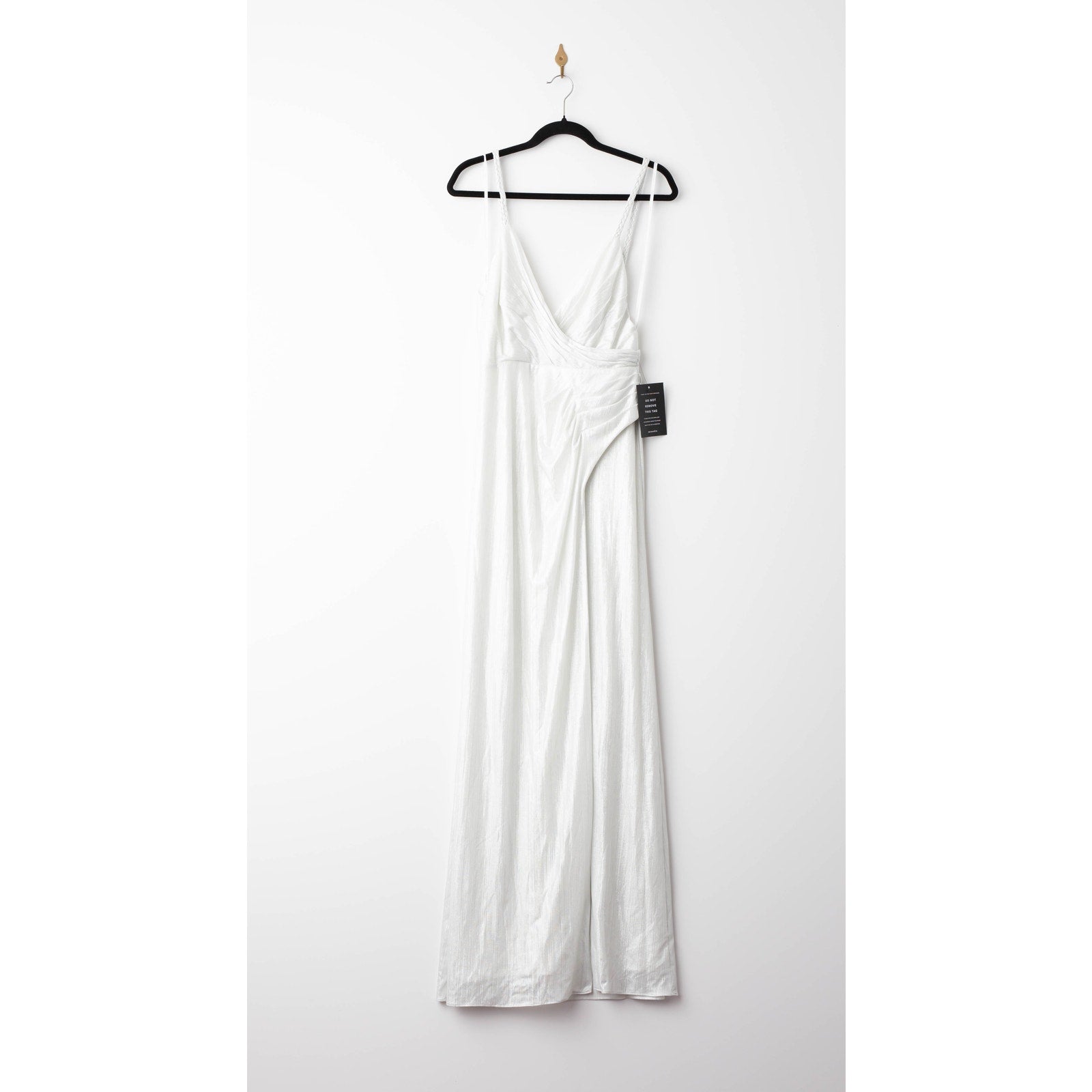 Retrofete Womens Yesi Metallic V - Neck Evening Dress in Silver - Wind & Song