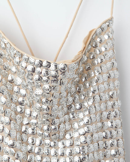 RHODE Silver Platinum Jemima Dress Size 10 - Wind & Song