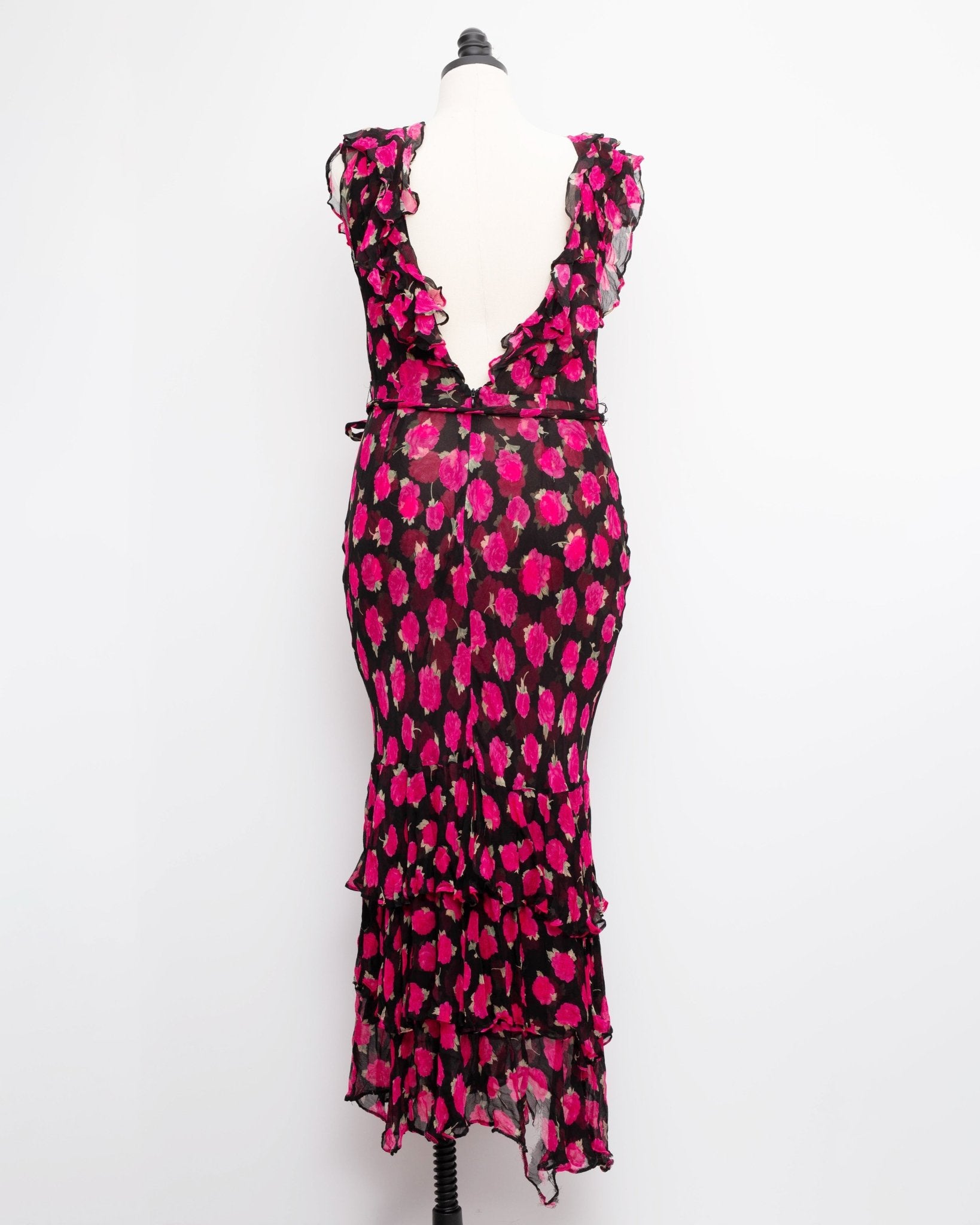 Rixo RIO Vintage Rose Black Maxi Dress Size 10 - Wind & Song