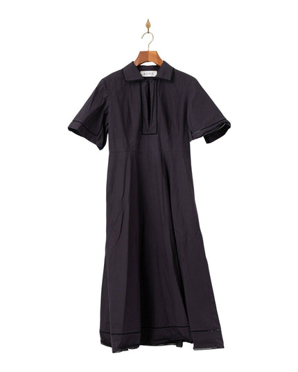 Róhe Ladder Embroidered Poplin Dress in Black Size 8 - Wind & Song