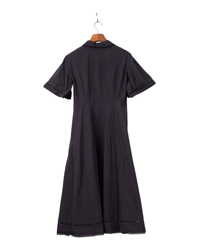 Róhe Ladder Embroidered Poplin Dress in Black Size 8 - Wind & Song