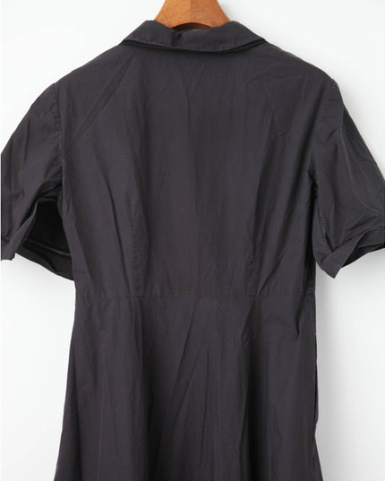 Róhe Ladder Embroidered Poplin Dress in Black Size 8 - Wind & Song