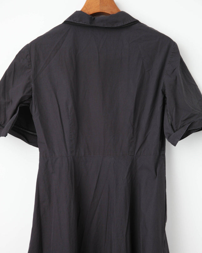 Róhe Ladder Embroidered Poplin Dress in Black Size 8 - Wind & Song