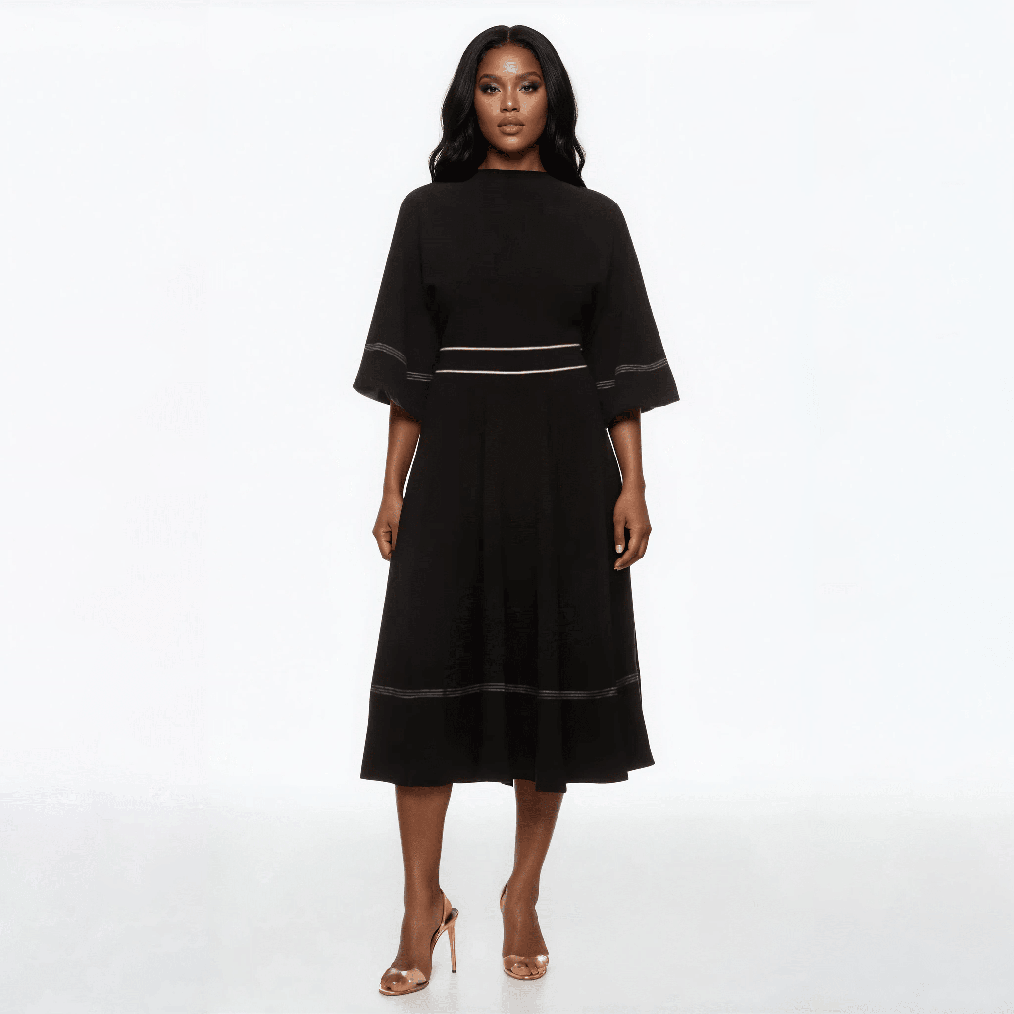 Roksanda Collective Short Sleeve Back Tie Midi Dress Size 12 - Wind & Song