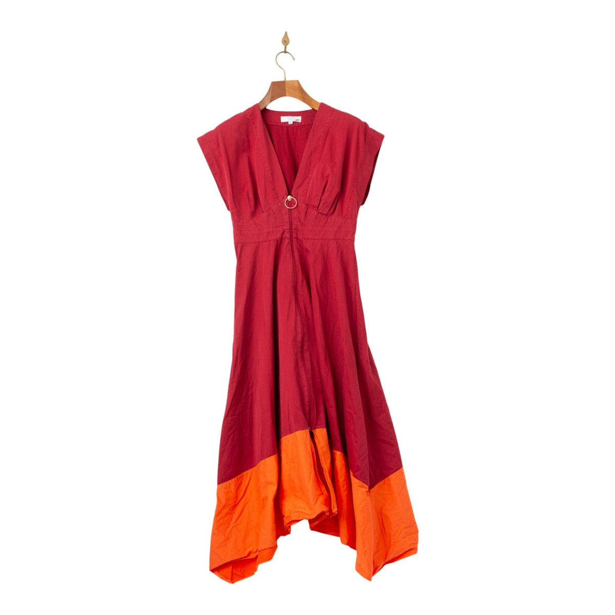 Roksanda Collective Two-Tone Midi Dress in Red and Orange Size 8 - Wind & Song