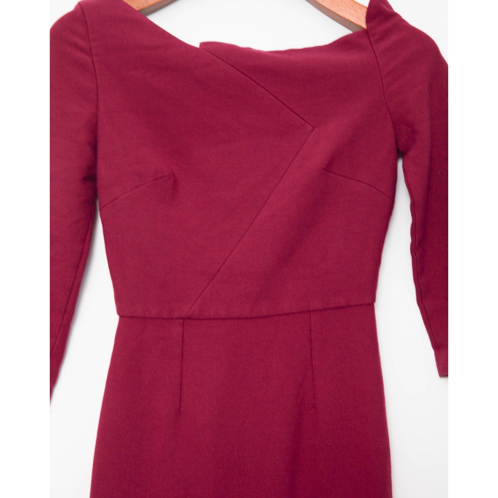 Roland Mouret Witham Dress in Dark Pink Size 2 - Pre - owned - Wind & Song