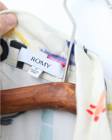 ROMY Lover Abstract Print Shirt – Multicolored Viscose Rayon Button - Down Top - Wind & Song