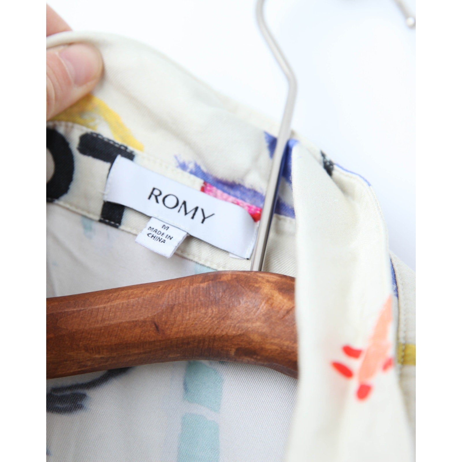 ROMY Lover Abstract Print Shirt – Multicolored Viscose Rayon Button - Down Top - Wind & Song