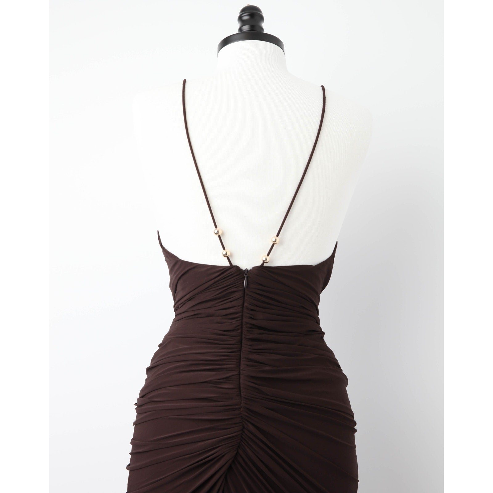Ronny Kobo Anya Dress – Beaded Plunge Jersey Gown | Pre - Owned M - Wind & Song