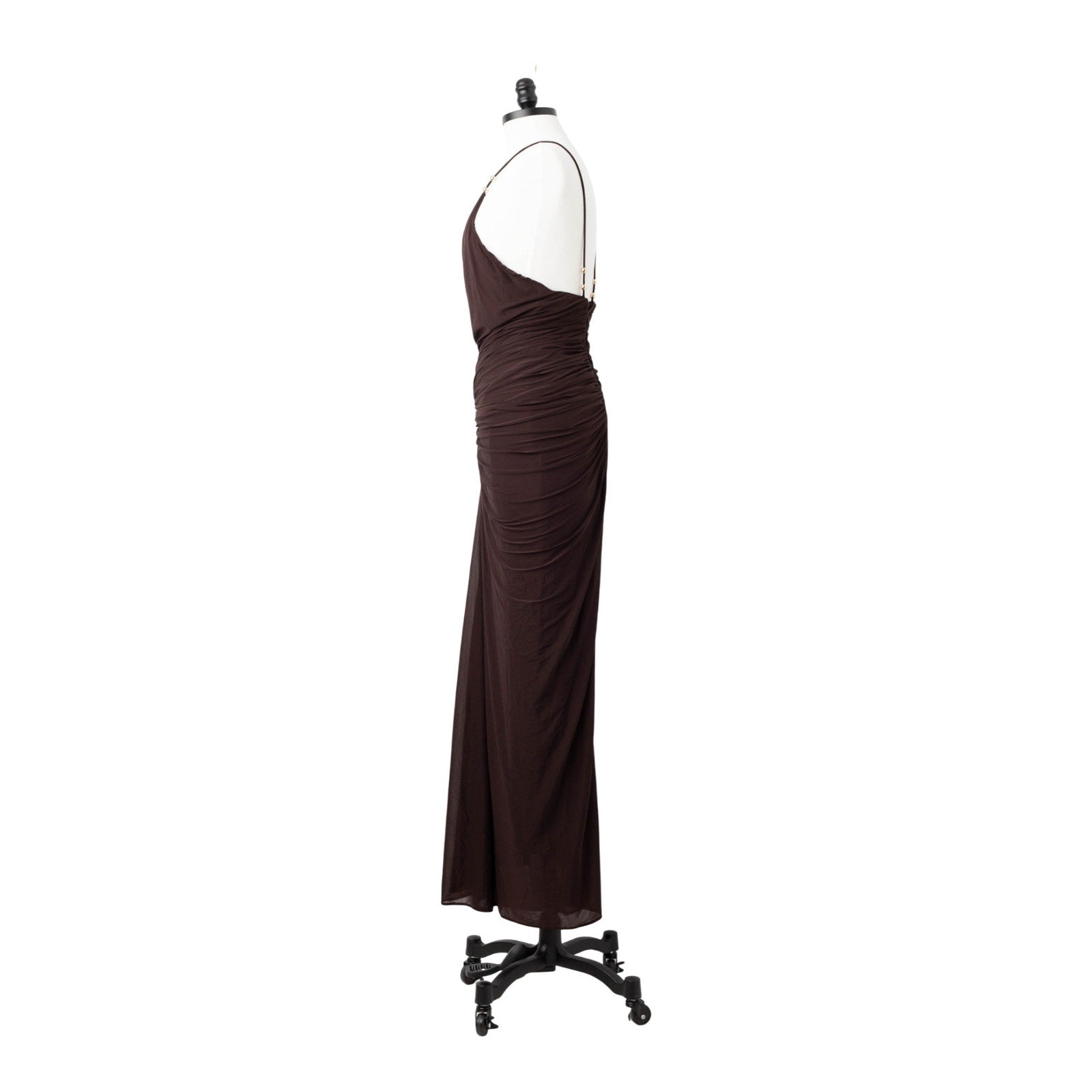 Ronny Kobo Anya Dress – Beaded Plunge Jersey Gown | Pre - Owned M - Wind & Song