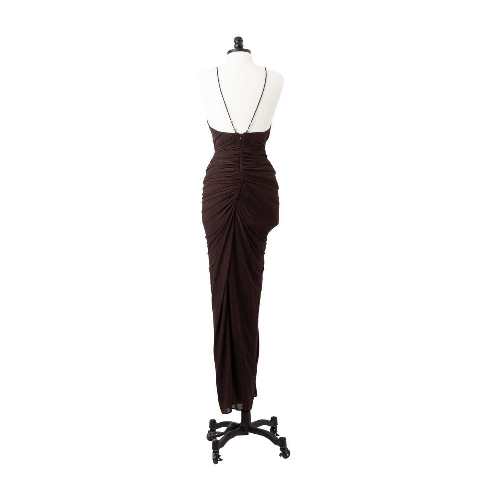 Ronny Kobo Anya Dress – Beaded Plunge Jersey Gown | Pre - Owned M - Wind & Song