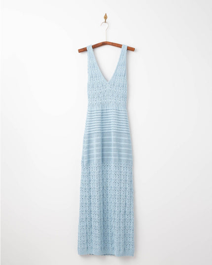 Ronny Kobo Collective Blue Crochet Knit Dress - Wind & Song