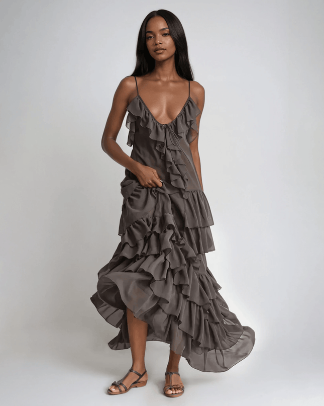 Ronny Kobo Giselle Dress in Brown - Wind & Song