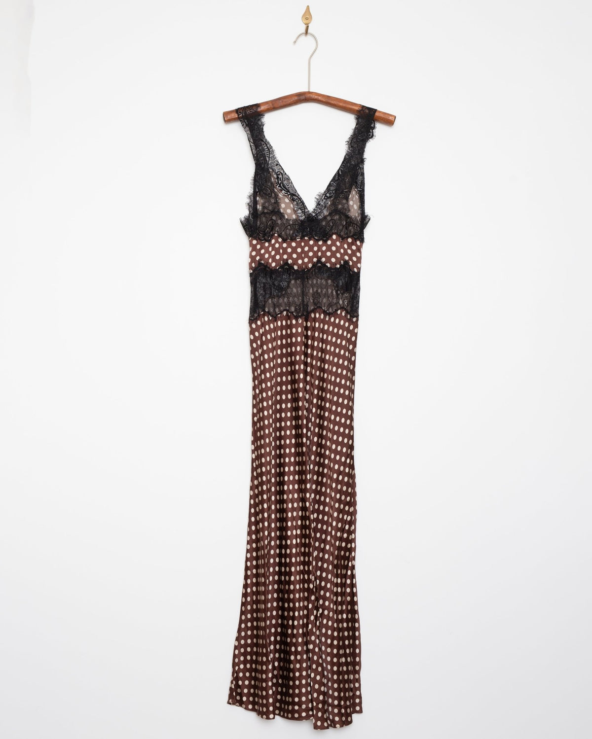 Ronny Kobo HOLIDAY Brown Polka Dot Midi Dress Size M - Wind & Song