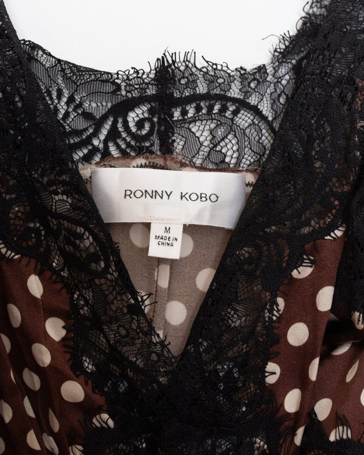 Ronny Kobo HOLIDAY Brown Polka Dot Midi Dress Size M - Wind & Song