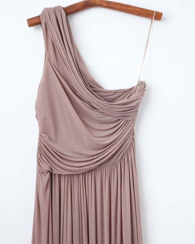 Ronny Kobo Killian One - shoulder Gown in Brown - Wind & Song