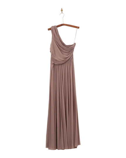 Ronny Kobo Killian One - shoulder Gown in Brown - Wind & Song