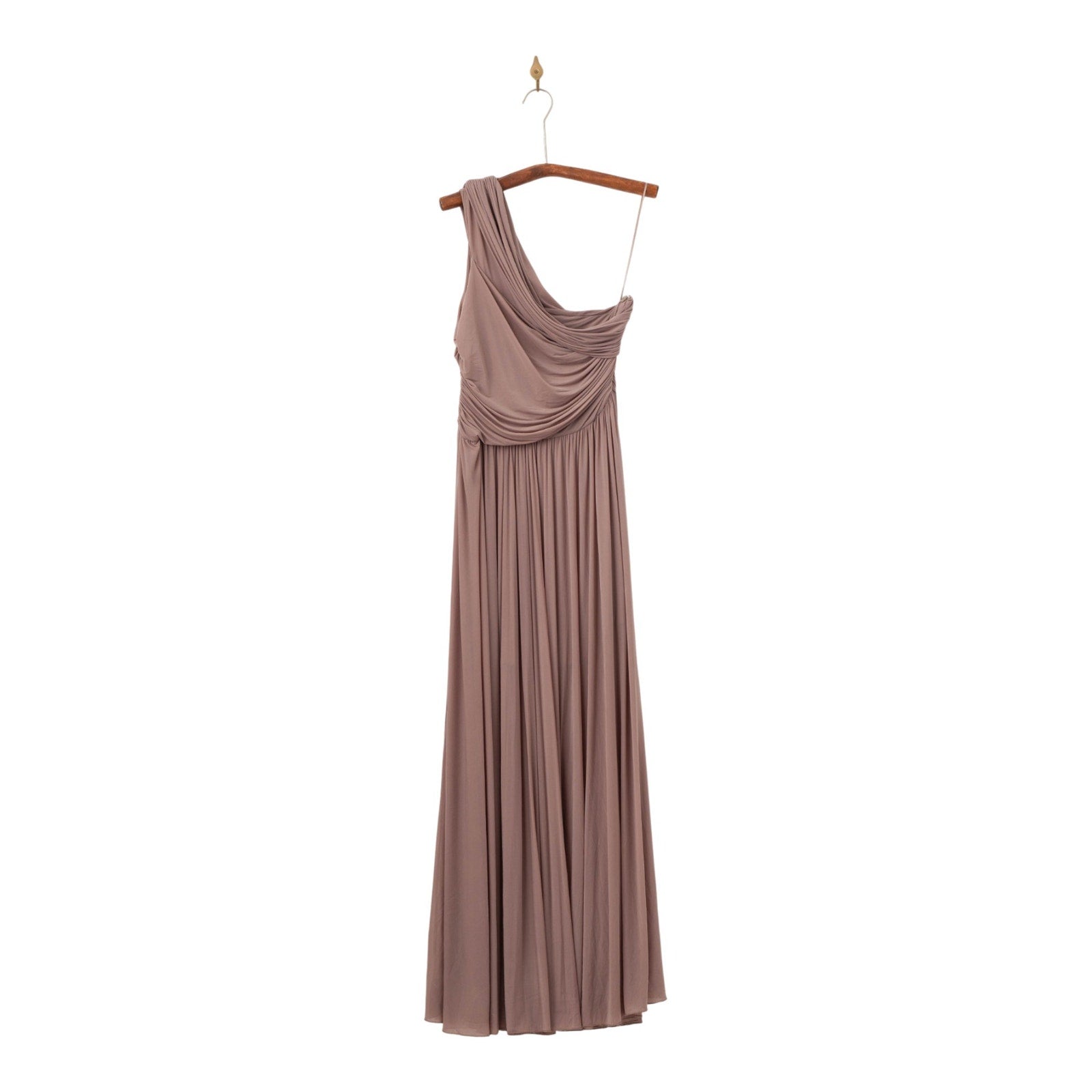 Ronny Kobo Killian One - shoulder Gown in Brown - Wind & Song