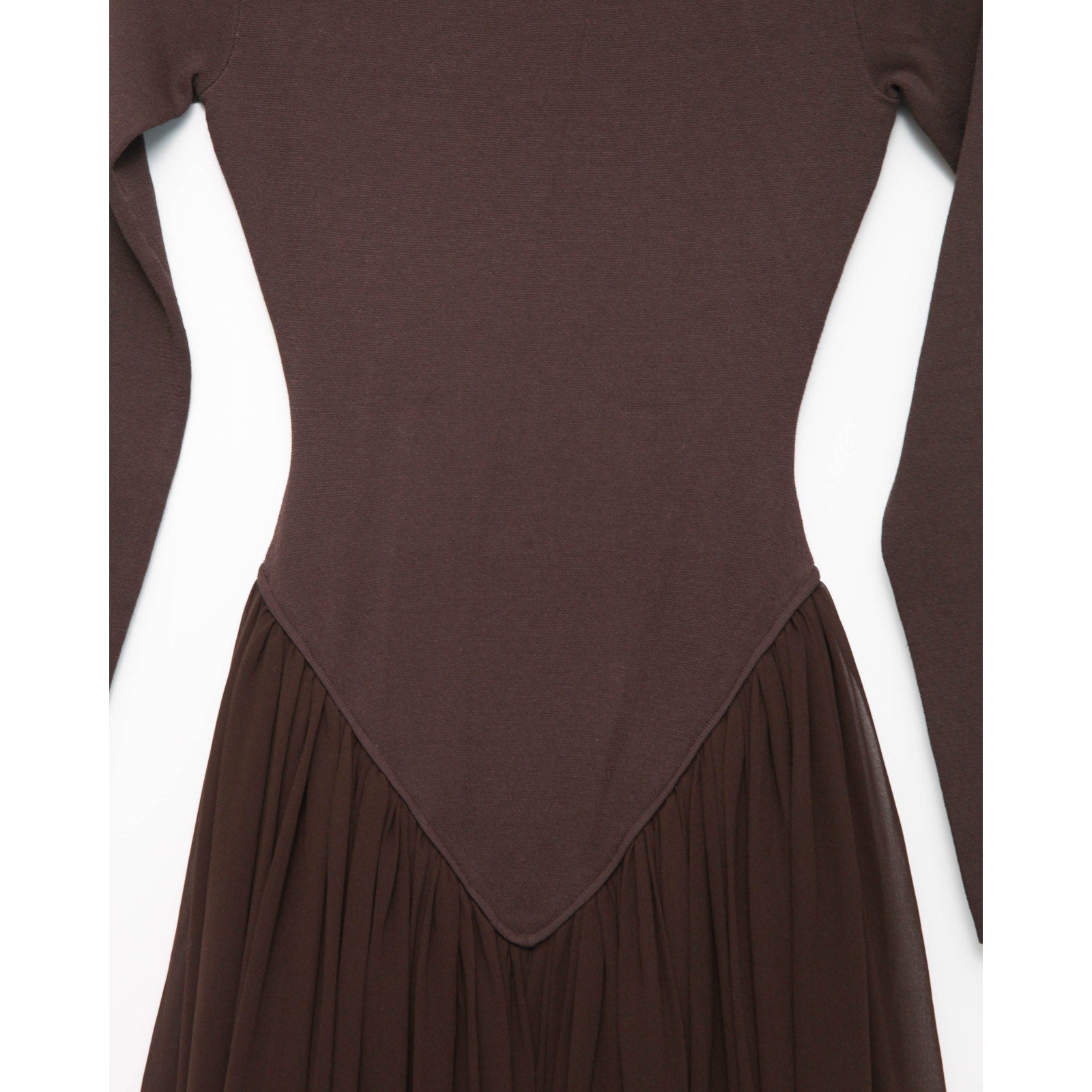 Ronny Kobo Speck Knit Dress Size XS – Mockneck Chiffon Skirt - Wind & Song