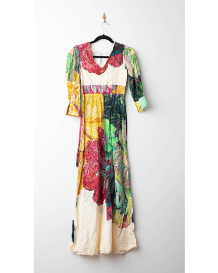 Saaksha & Kinni Daisy Cotton Dress in Multicolored Floral - Wind & Song