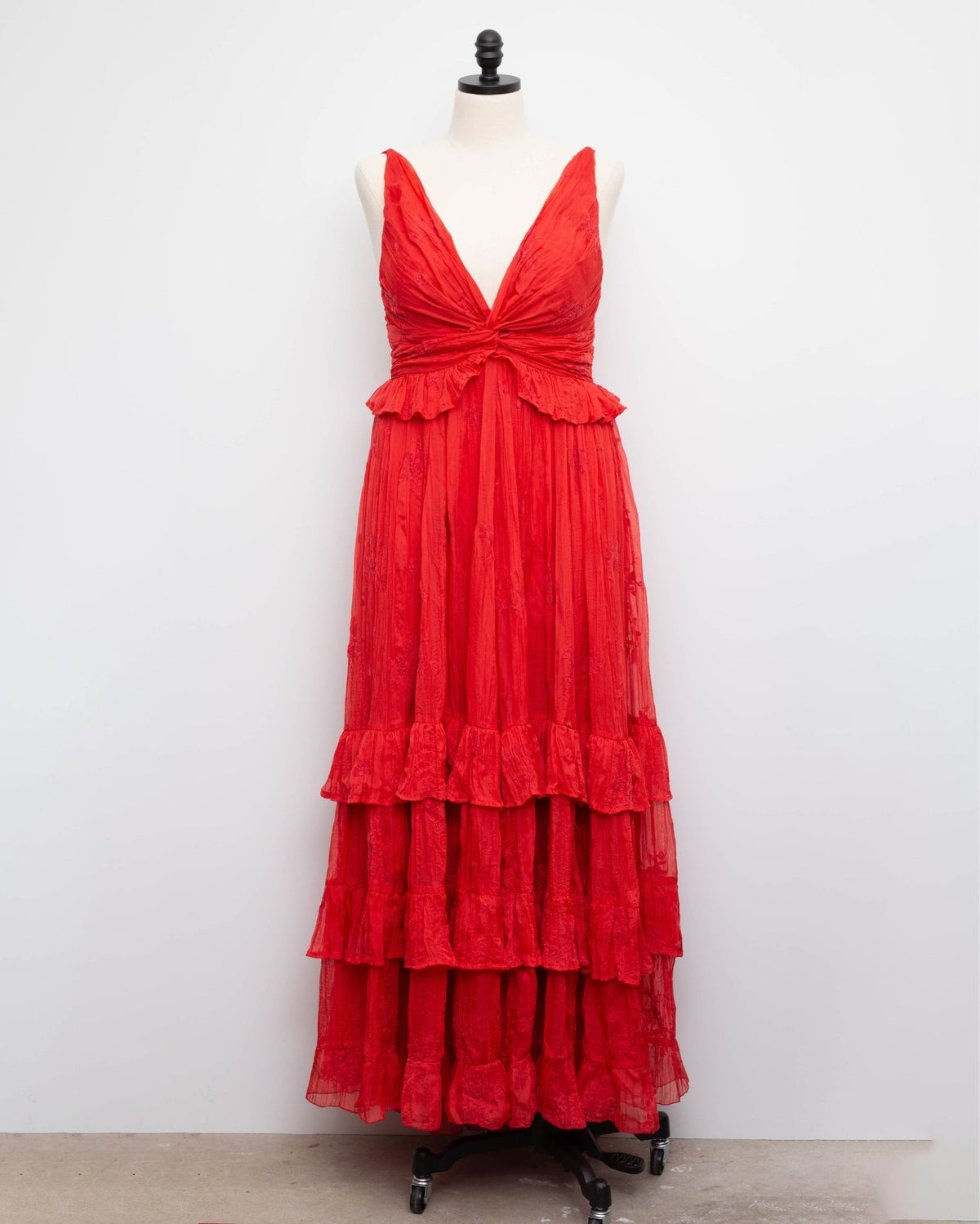 Sabina Musayev Camellia Red Maxi Dress Size XL - Wind & Song