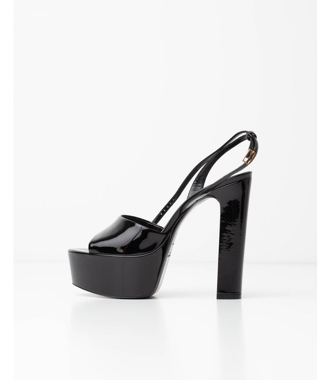 Saint Laurent Jodie Patent Leather Platform Sandals – Black - Size 39 – NWT - Wind & Song