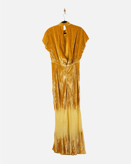 SALONI Fabienne Golden Velvet Gown - Wind & Song