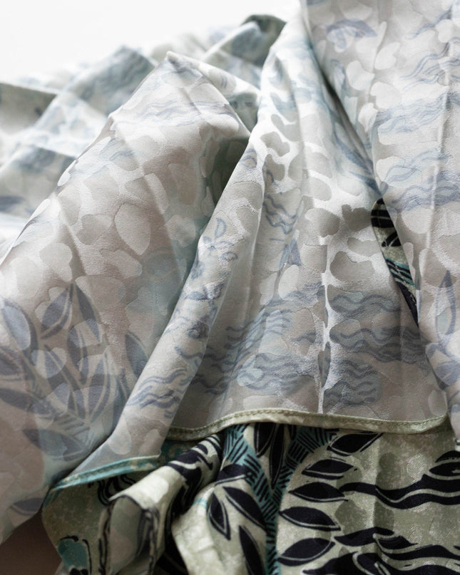 SALONI Fleur E Green Floral Printed Satin Dress - Wind & Song