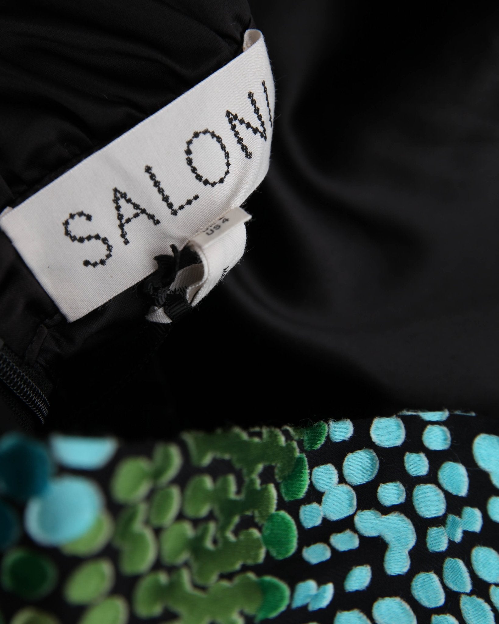 SALONI Fleur Green Dot Print Dress Size 4 - Wind & Song