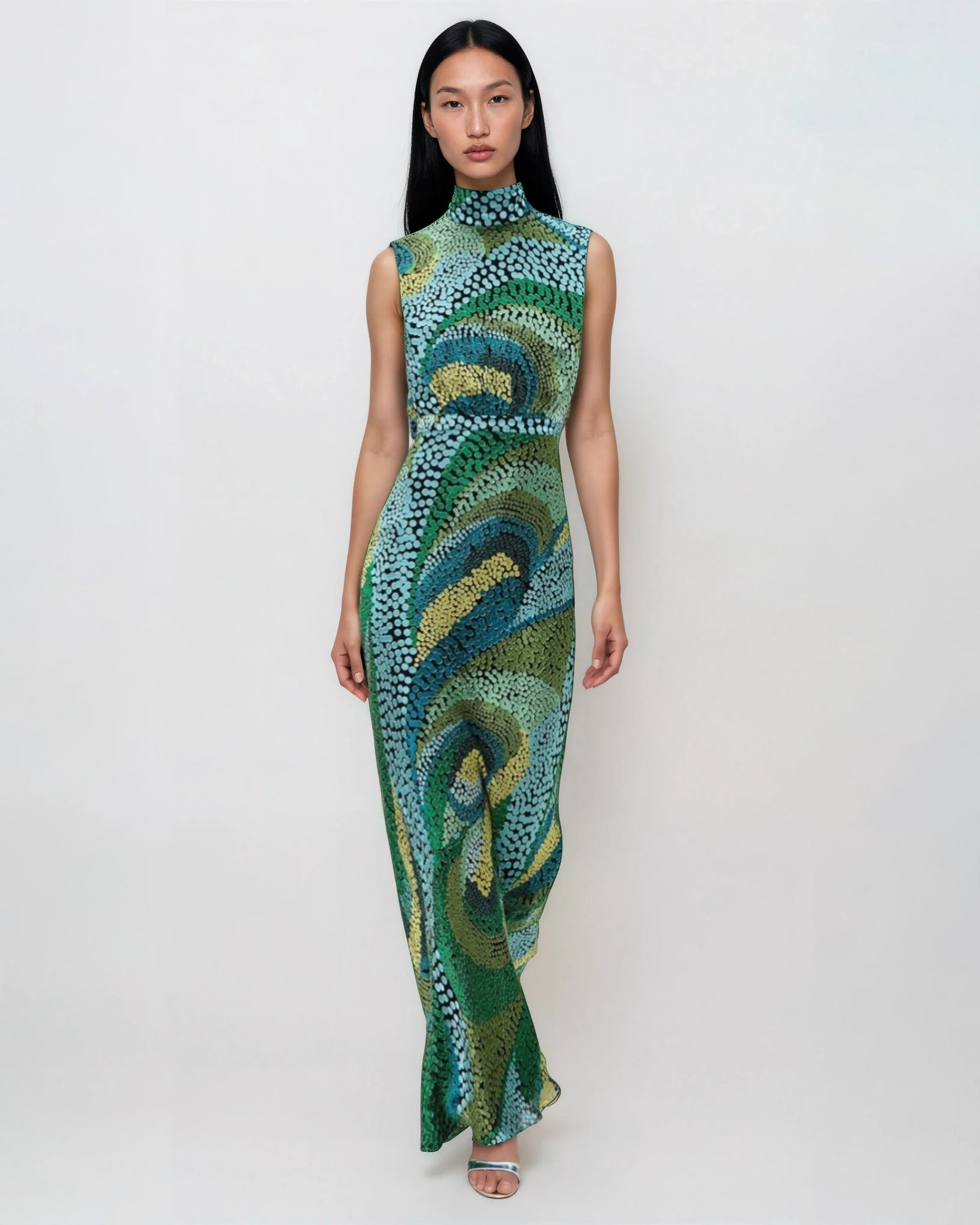 SALONI Fleur Green Dot Print Dress Size 4 - Wind & Song