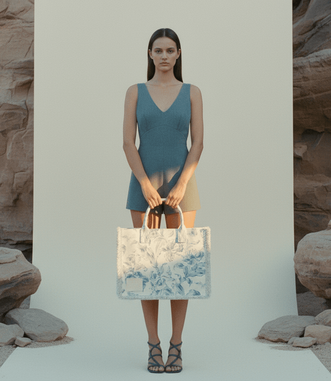 Sandro Kasbah Blue Floral Tote Bag - Wind & Song