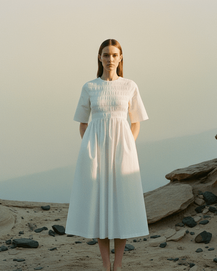 Sandy Liang Diddy White Cotton Dress - Wind & Song