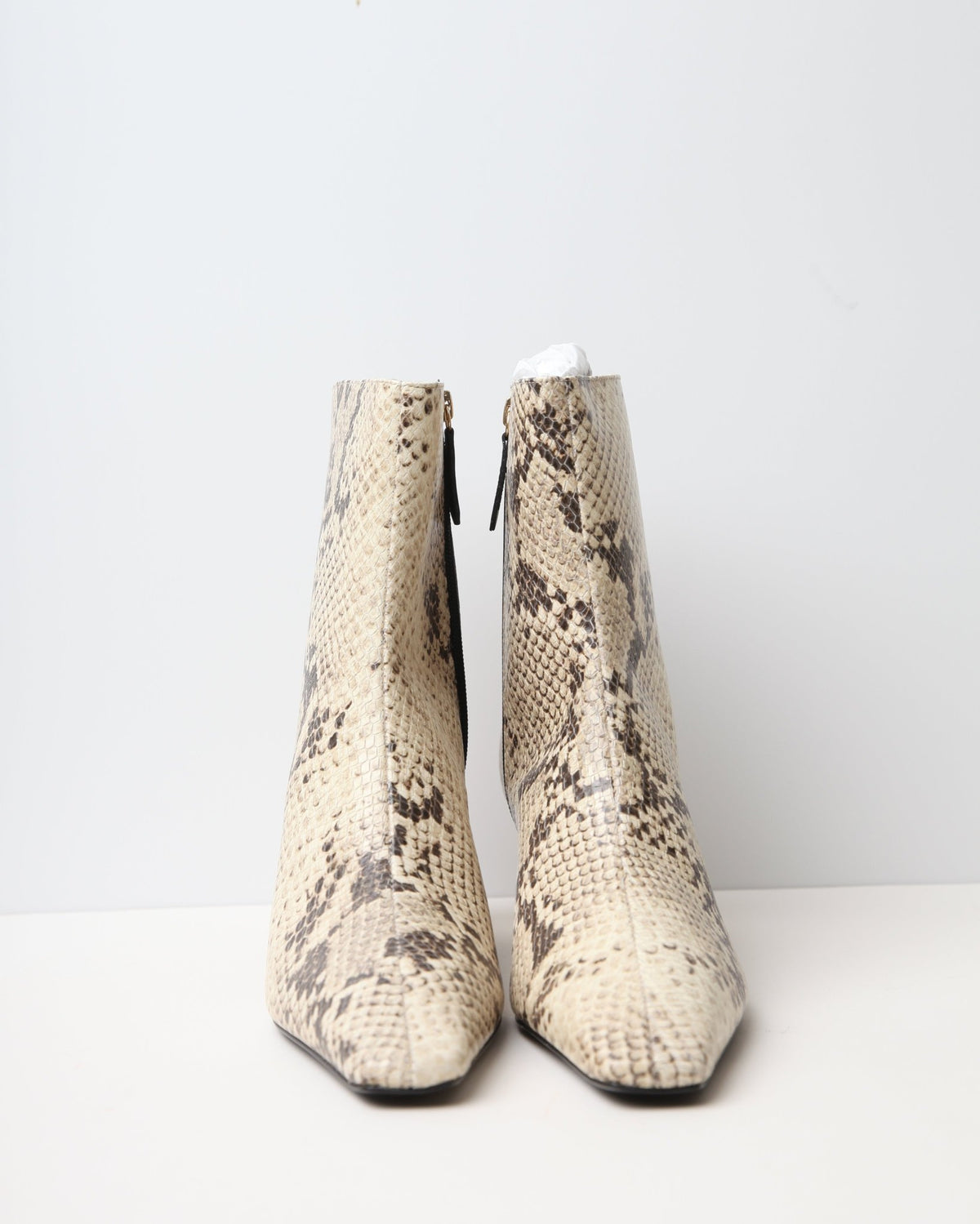 SCHUTZ Dellia Snake-Embossed Kitten Ankle Booties Size 9.5B - Wind & Song