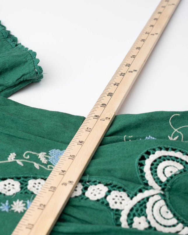 Sea New York Vesna Embroidered Dress in Green Floral - Wind & Song