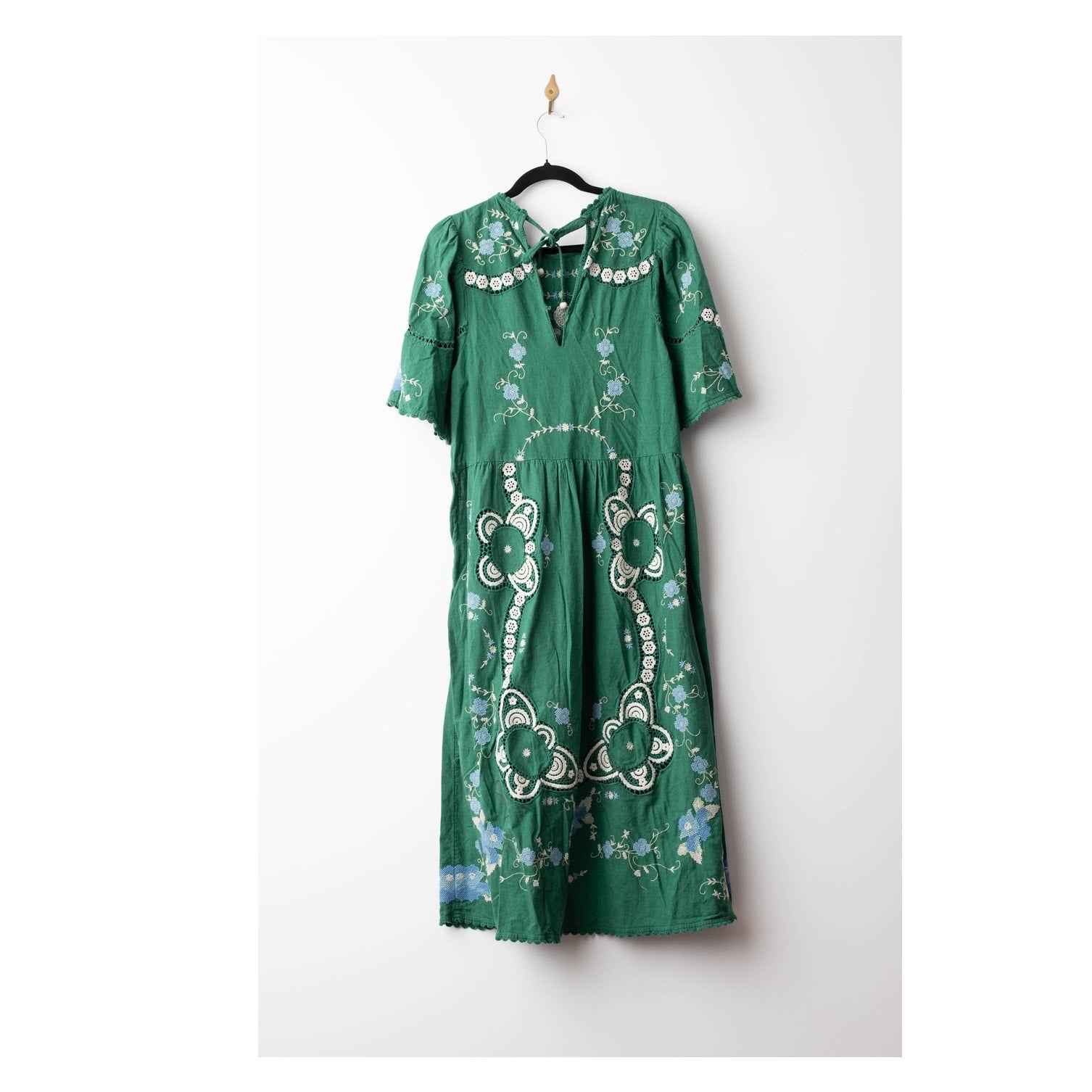 Sea New York Vesna Embroidered Dress in Green Floral - Wind & Song