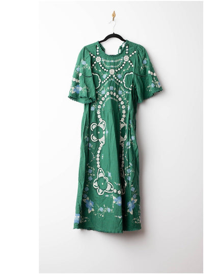Sea New York Vesna Embroidered Dress in Green Floral - Wind & Song