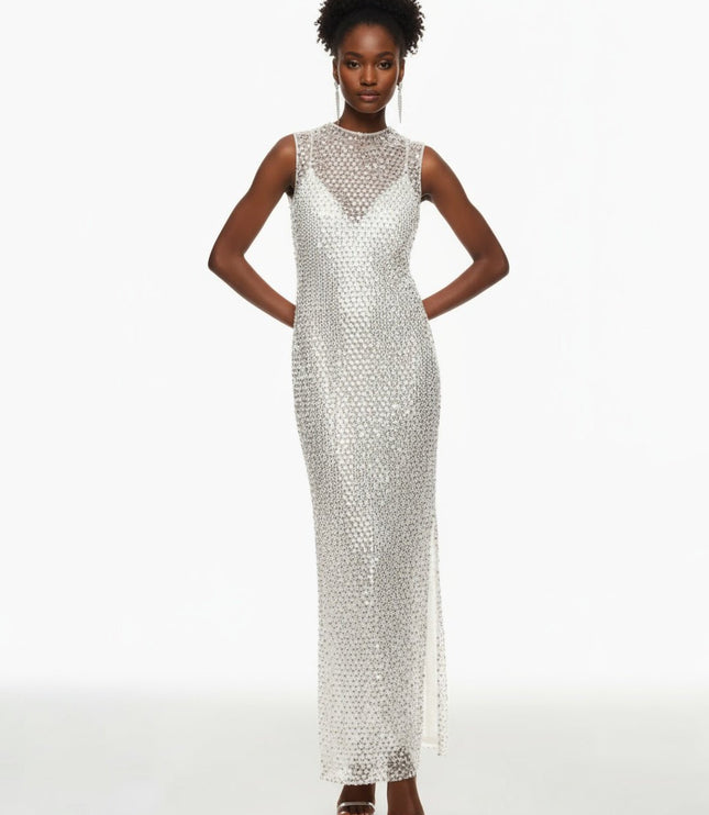 Shona Joy Asteri Silver Maxi Dress - Wind & Song