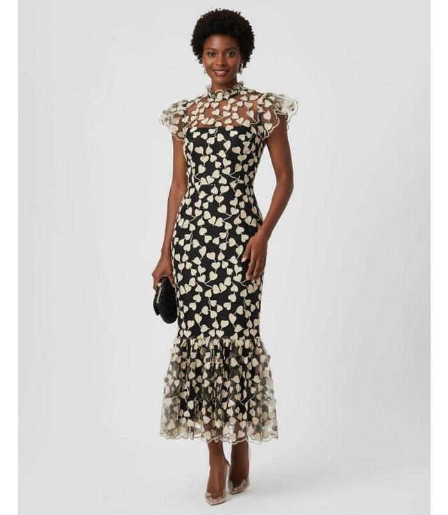 Shoshanna Black and White Chiffon Liberty Dress - Wind & Song