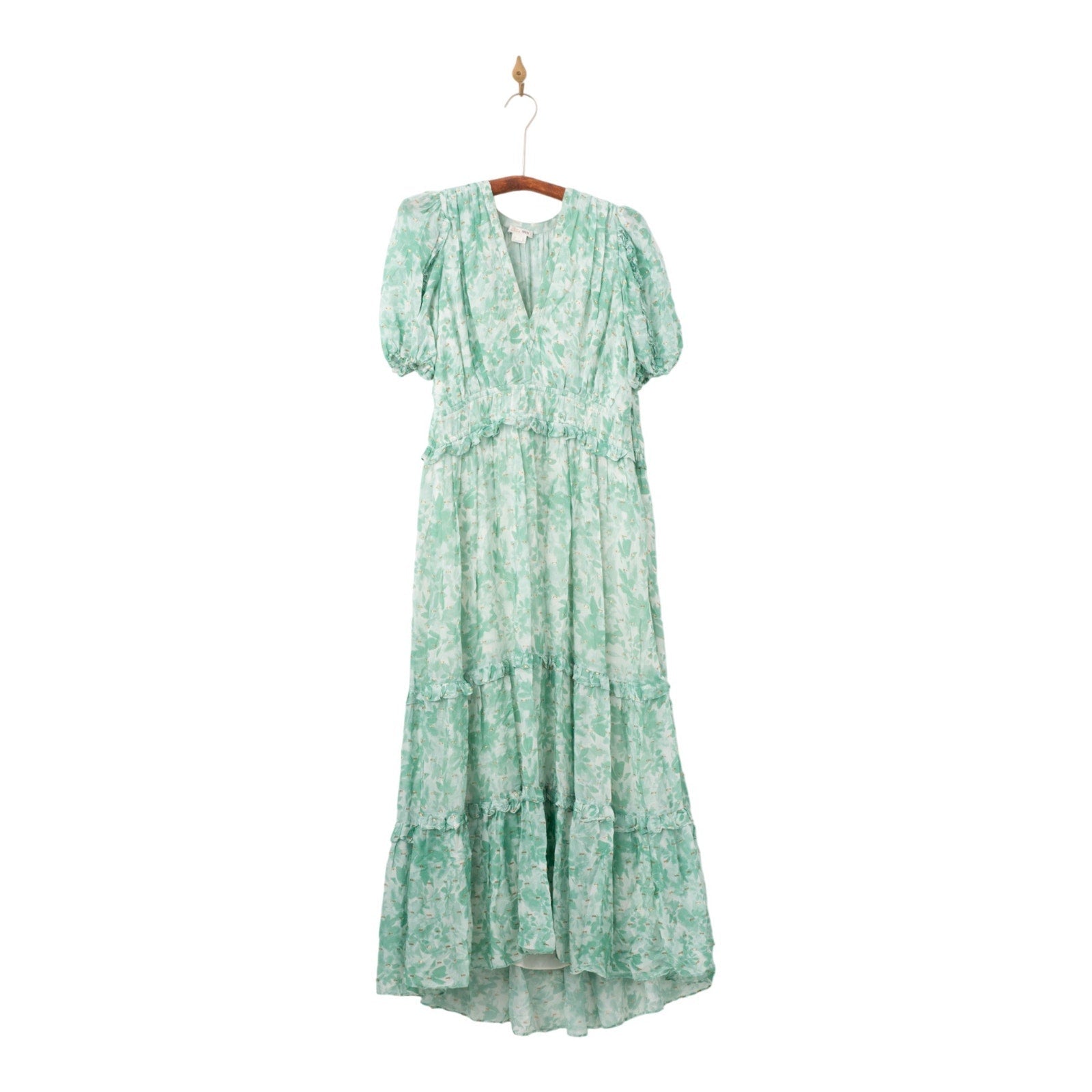 Shoshanna Selene Dress in Green Pre - owned Size 6 - Wind & Song