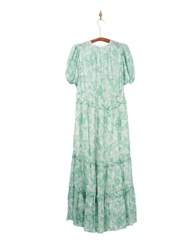 Shoshanna Selene Dress in Green Pre - owned Size 6 - Wind & Song