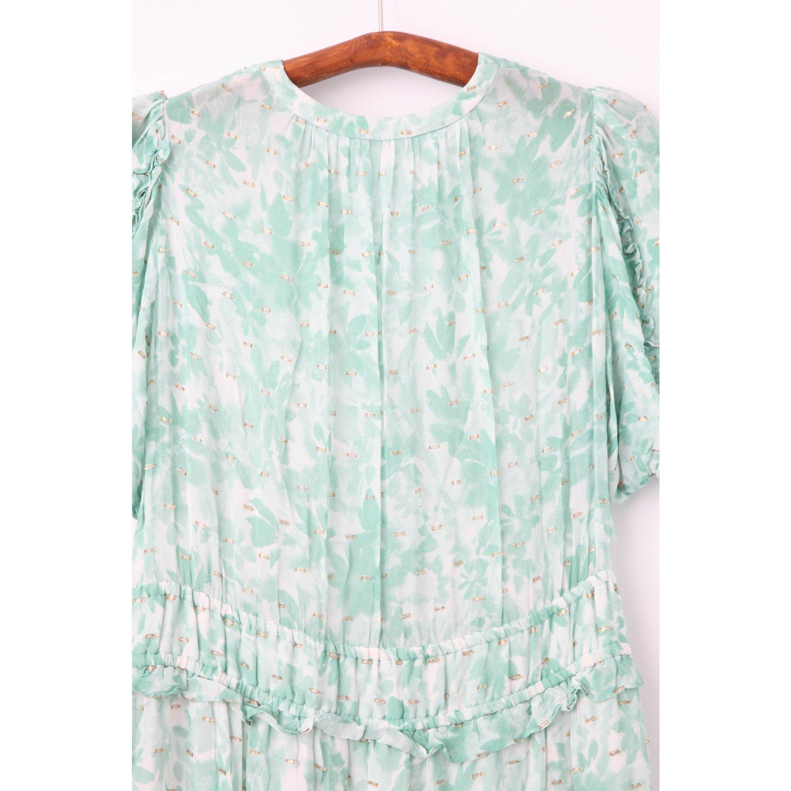 Shoshanna Selene Dress in Green Pre - owned Size 6 - Wind & Song