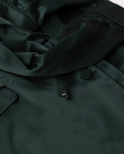 Silk Laundry Relaxed 100% Silk Blazer in Dark Green - Wind & Song