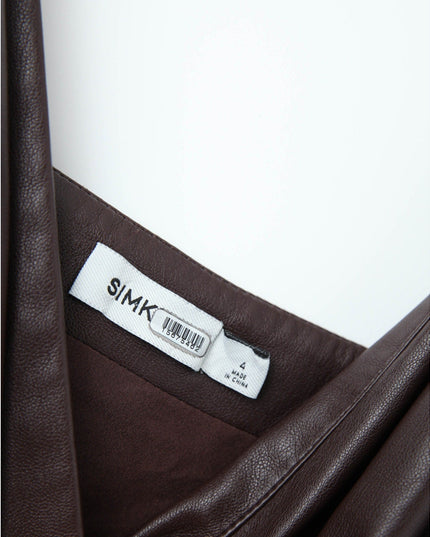 SIMKHAI Carkee Brown Faux Leather Fringe Dress - Wind & Song