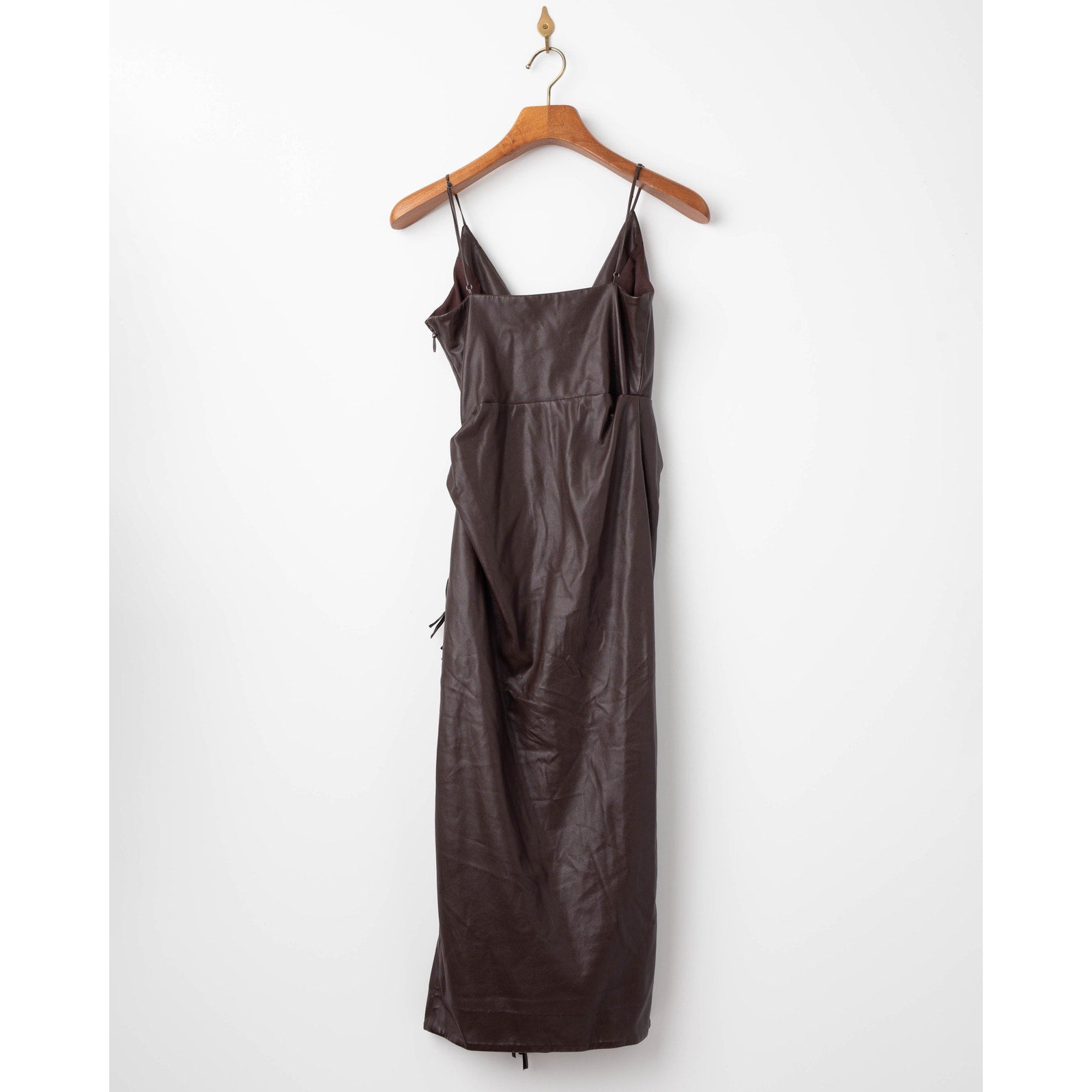 SIMKHAI Carkee Brown Faux Leather Fringe Dress - Wind & Song