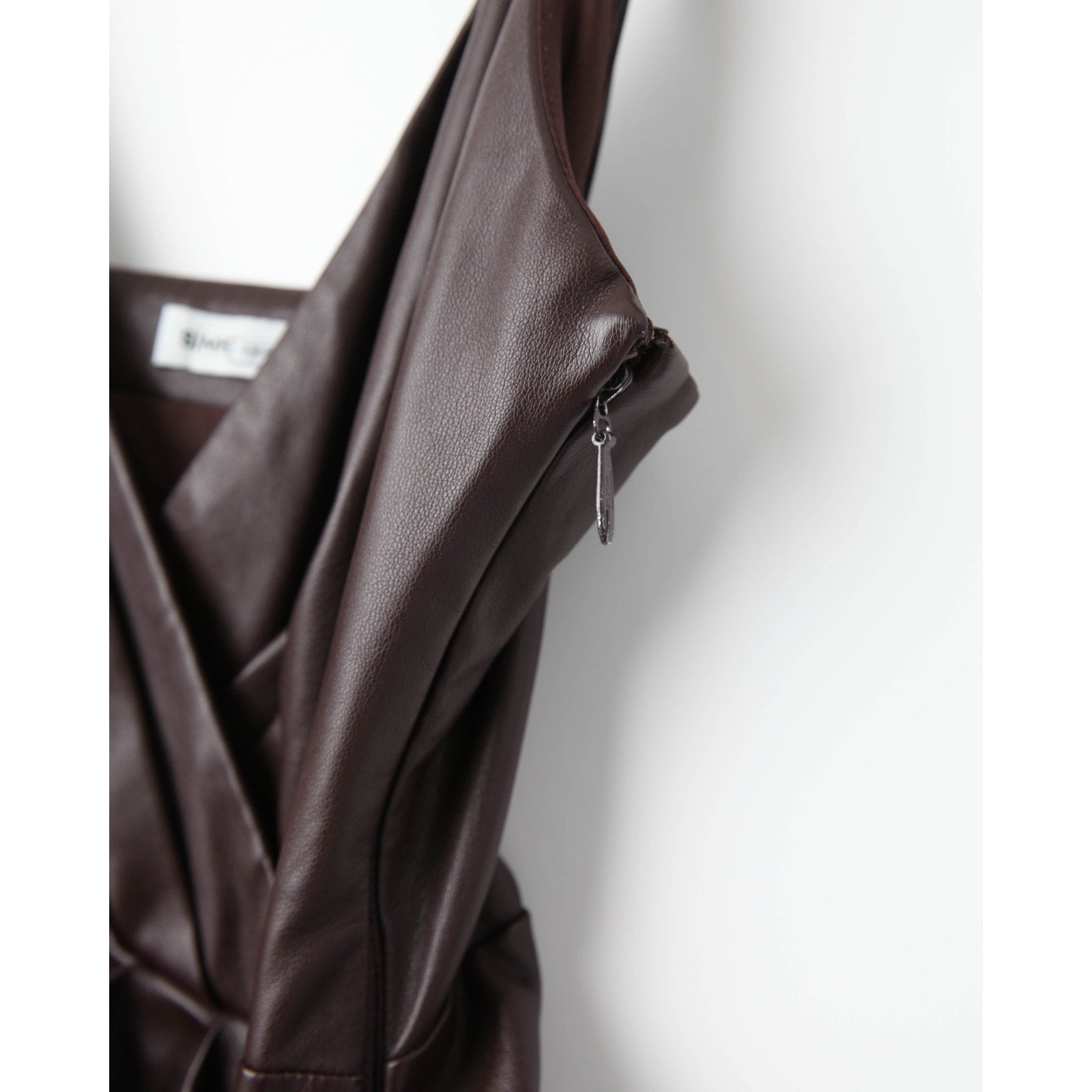 SIMKHAI Carkee Brown Faux Leather Fringe Dress - Wind & Song