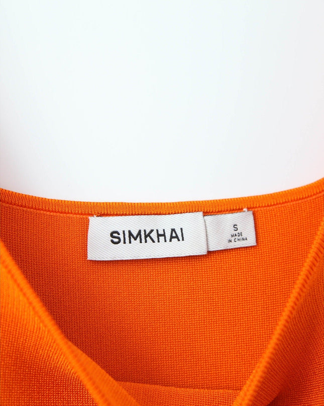 SIMKHAI Louella Midi Dress in Orange - Wind & Song