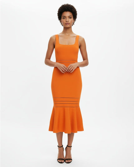 SIMKHAI Louella Midi Dress in Orange - Wind & Song