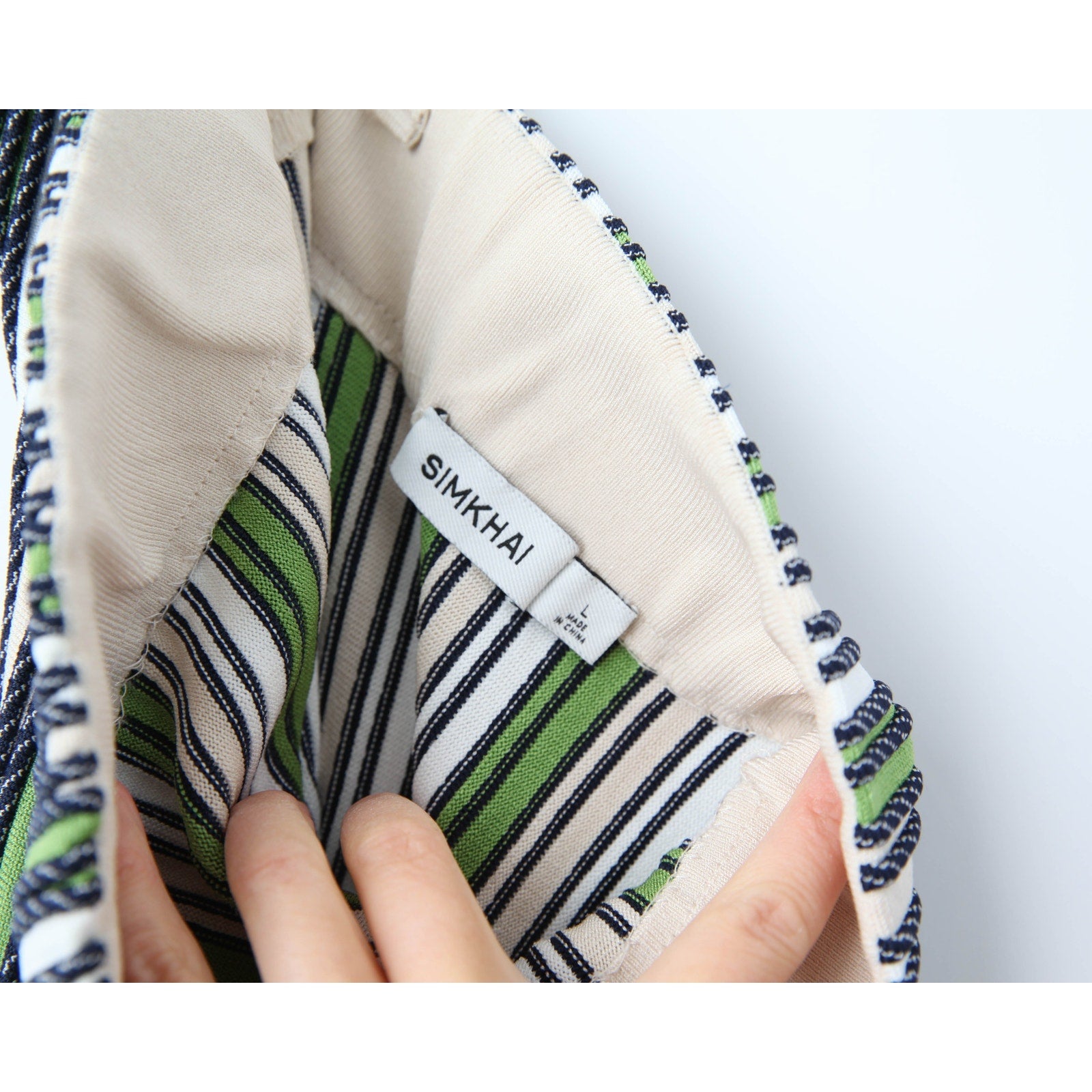 SIMKHAI Soleil Striped Knit - Jersey Midi Dress – Green – Size L - Pre - owned - Wind & Song