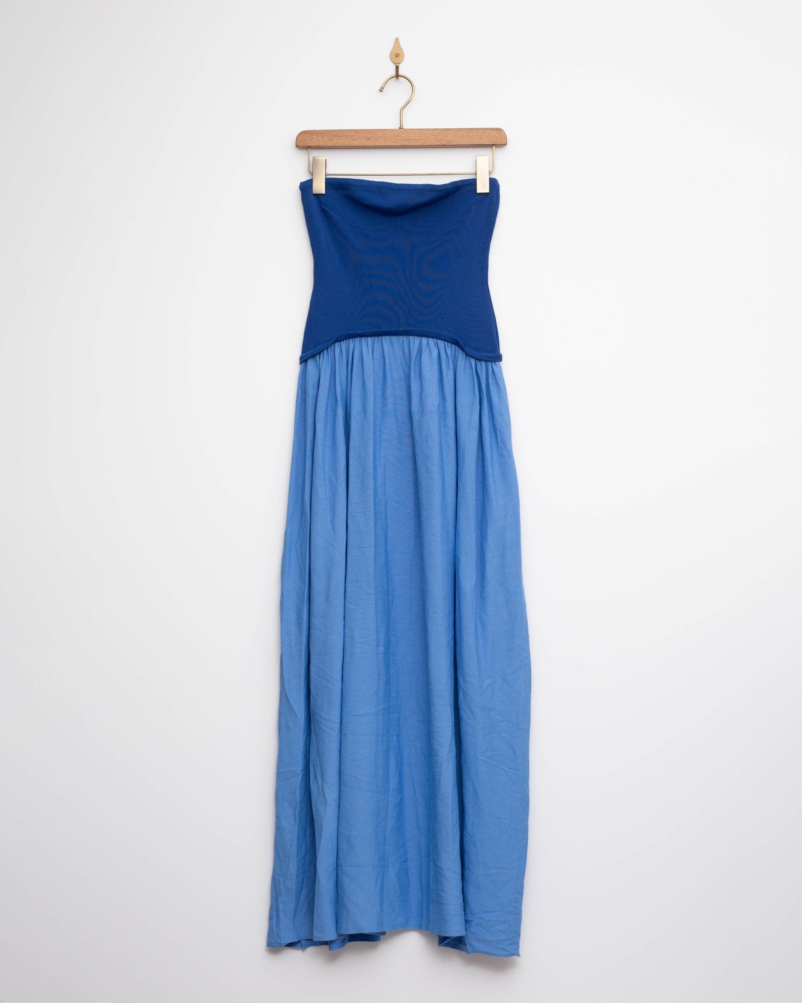 Solid & Striped The Strapless Soglio Dress in Blue Size S - Wind & Song