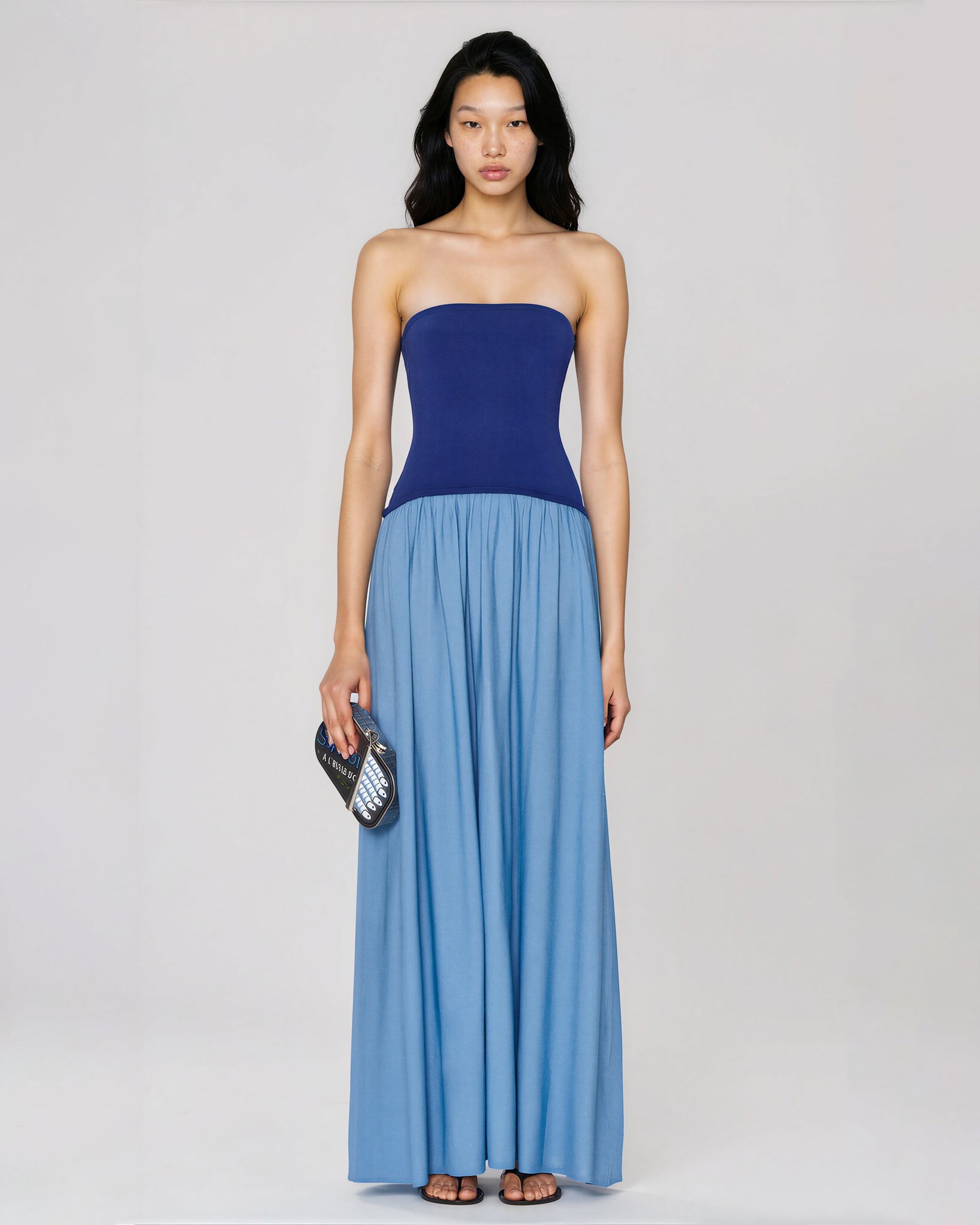 Solid & Striped The Strapless Soglio Dress in Blue Size S - Wind & Song